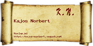 Kajos Norbert névjegykártya
